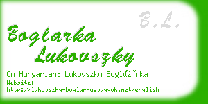 boglarka lukovszky business card